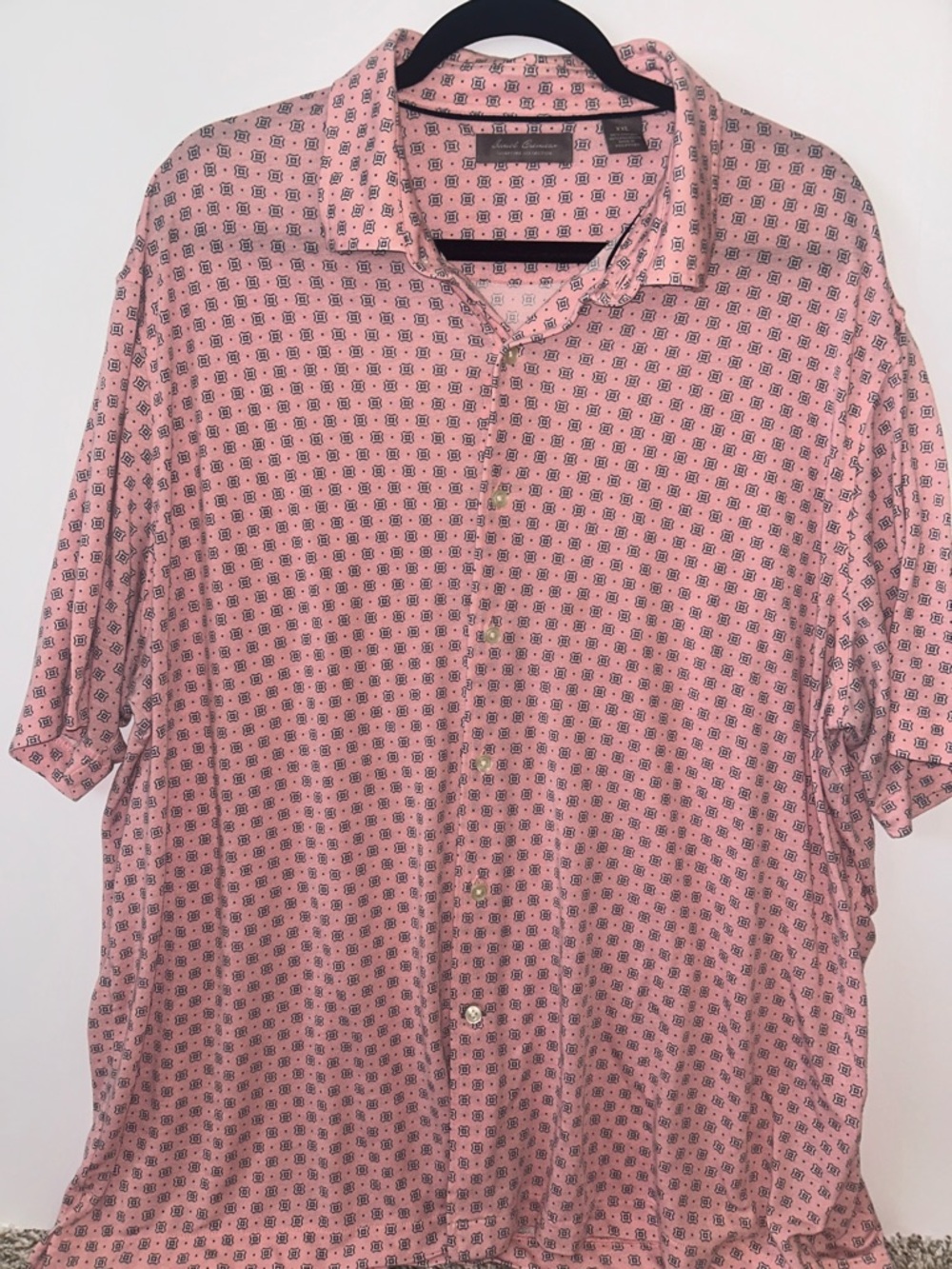 Daniel Cremieux Signature Pink Short-Sleeve Button-Down with Micro Pattern